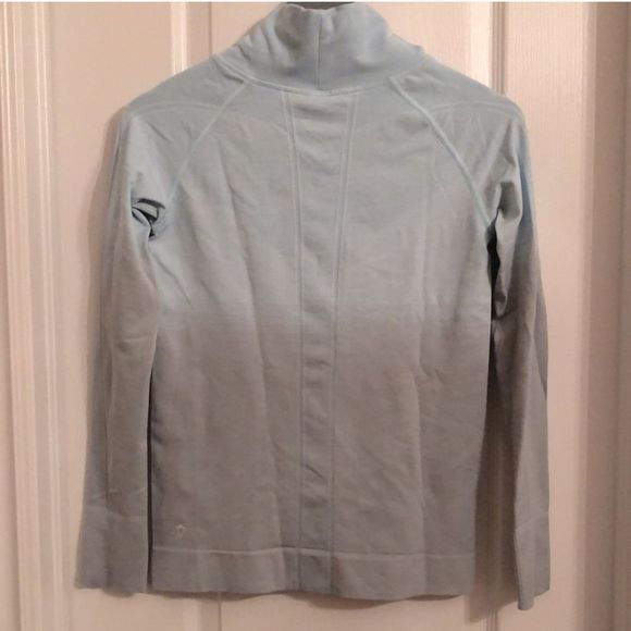 Ivivva by lululemon Fly Knit mock neck long sleeve T-shirt blue ombre yo size 14 - Picture 2 of 4